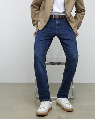Blå slim fit-jeans