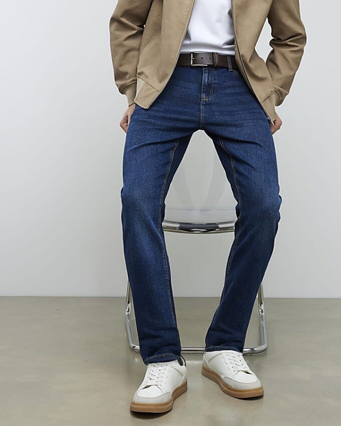 Blå slim fit-jeans Blå slim fit-jeans
