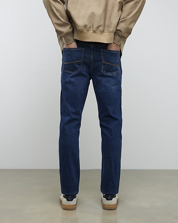 Blå slim fit-jeans Blå slim fit-jeans
