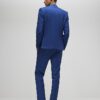 Blå slim fit-kostymbyxor med struktur