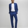 Blå slim fit-kostymjacka med struktur Blå slim fit-kostymjacka med struktur