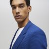 Blå slim fit-kostymjacka med struktur Blå slim fit-kostymjacka med struktur