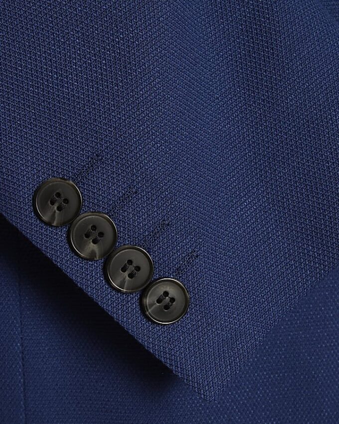 Blå slim fit-kostymjacka med struktur Blå slim fit-kostymjacka med struktur