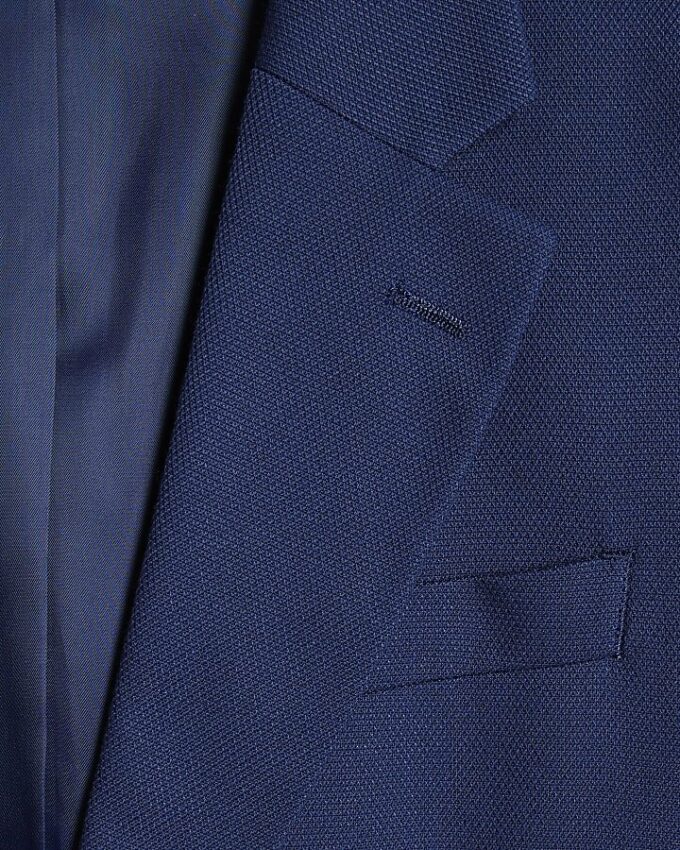 Blå slim fit-kostymjacka med struktur Blå slim fit-kostymjacka med struktur