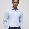 Blå slim fit-skjorta med långa ärmar Blå slim fit-skjorta med långa ärmar