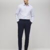Blå slim fit-skjorta med ränder