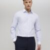 Blå slim fit-skjorta med ränder
