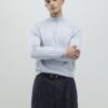 Blå slim fit-tröjor med halv dragkedja