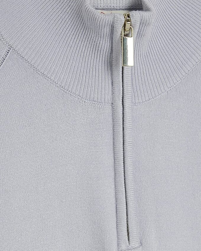 Blå slim fit-tröjor med halv dragkedja