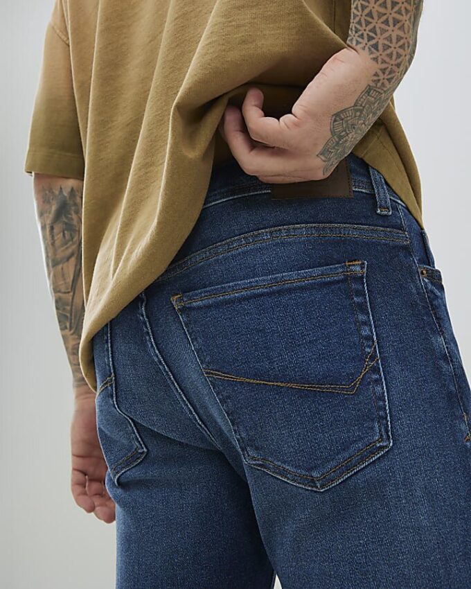 Blå spray-on-jeans Blå spray-on-jeans