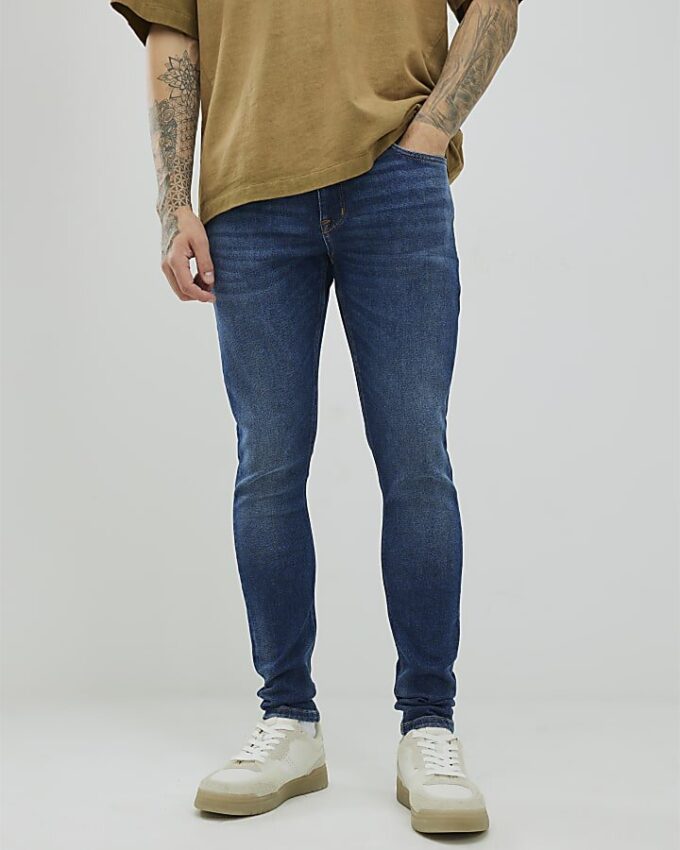 Blå spray-on-jeans Blå spray-on-jeans