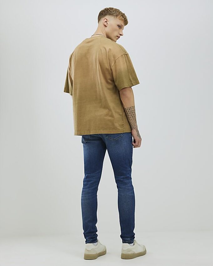 Blå spray-on-jeans Blå spray-on-jeans