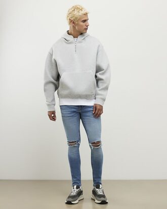 Blå Spray On Rip Jeans Blå Spray On Rip Jeans