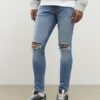 Blå Spray On Rip Jeans Blå Spray On Rip Jeans