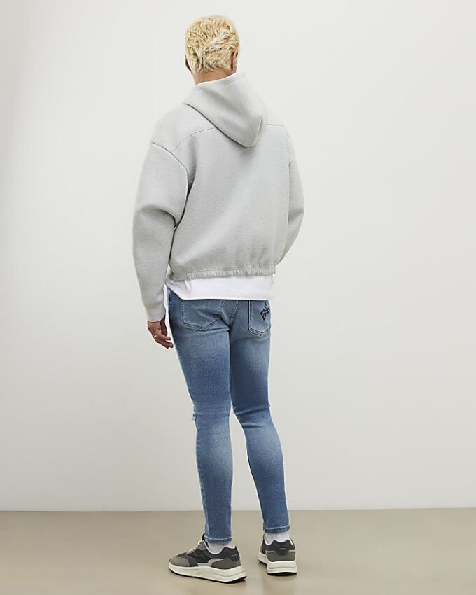 Blå Spray On Rip Jeans Blå Spray On Rip Jeans