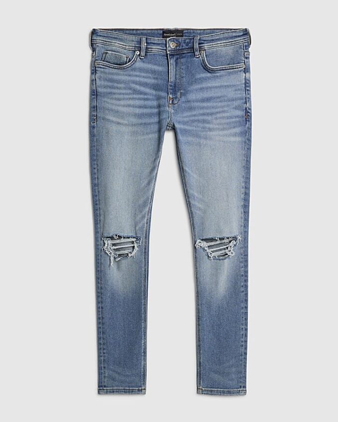 Blå Spray On Rip Jeans Blå Spray On Rip Jeans