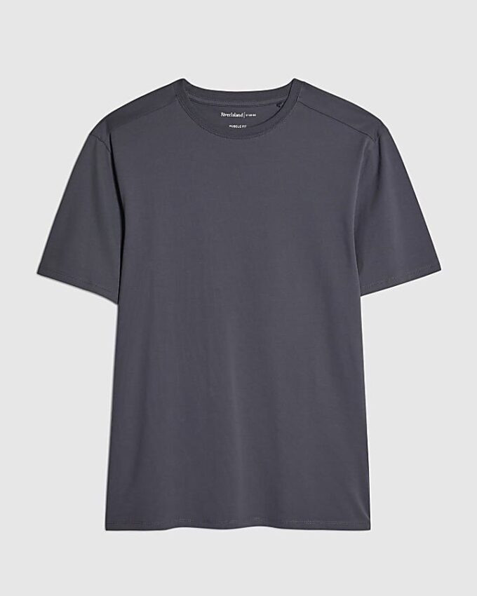 Blå T-shirt med muskulös passform