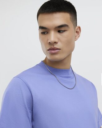 Blå T-shirt med normal passform