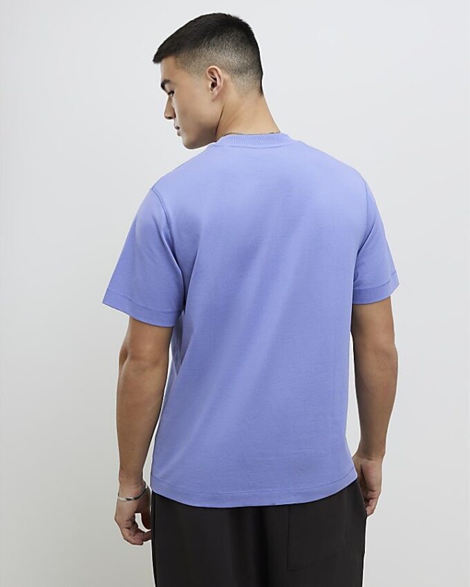 Blå T-shirt med normal passform