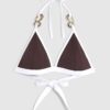 Brun bikinitopp med ringdetaljer