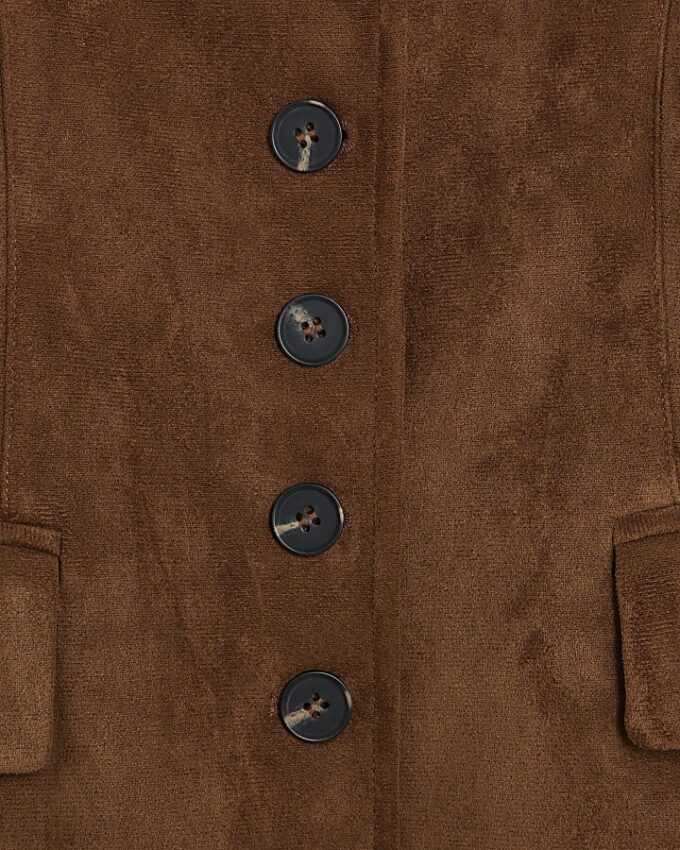 Brun blazer i imiterat mocka