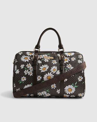 Brun Daisy Monogram Barrell-väska