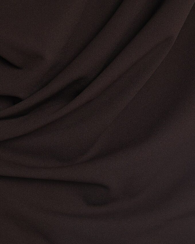 Brun draperad midiklänning
