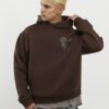 Brun hoodie i oversized-modell med Kagoshima-drake