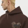 Brun hoodie i oversized-modell med Kagoshima-drake