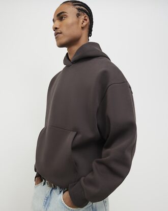 Brun hoodie i oversized-passform