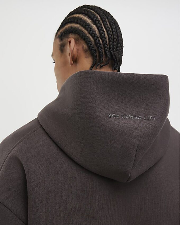 Brun hoodie i oversized-passform Brun hoodie i oversized-passform