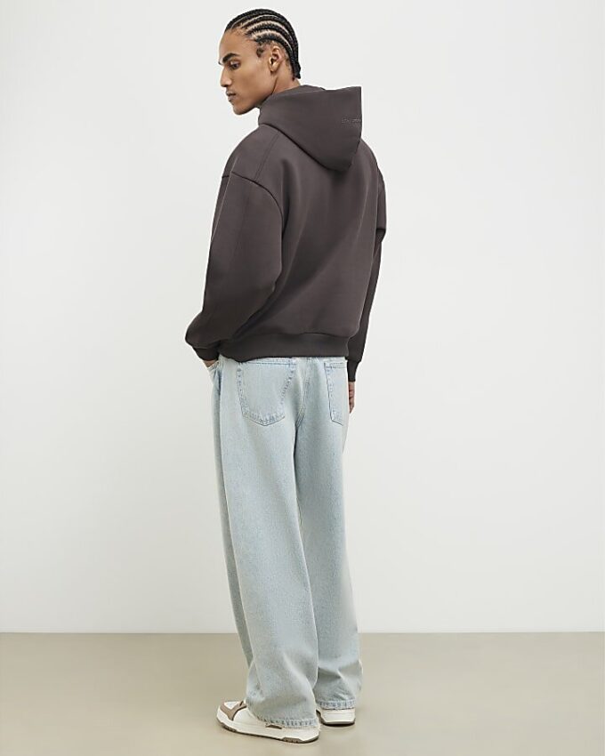 Brun hoodie i oversized-passform Brun hoodie i oversized-passform