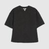 Brun jacquard-T-shirt med korta ärmar och boxig passform