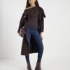 Brun kortärmad off shoulder-top med drapering