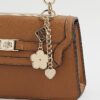 Brun liten totebag med topphandtag