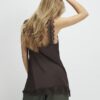 Brun lång camisole-top i spets