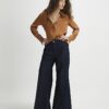 Brun långärmad slim fit-skjorta i satin