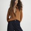 Brun långärmad slim fit-skjorta i satin