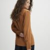 Brun långärmad slim fit-skjorta i satin