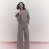 Brun långärmad sweatshirt med whipstitch