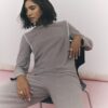 Brun långärmad sweatshirt med whipstitch