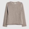 Brun långärmad sweatshirt med whipstitch