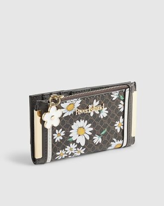Brun miniväska med daisy-monogramtryck