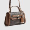 Brun monogram-tote med hänglås fram