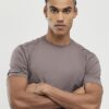 Brun muskelfit-T-shirt