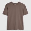 Brun muskelfit-T-shirt