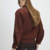 Brun oversized bomberjacka i mocka