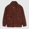 Brun oversized bomberjacka i mocka