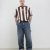 Brun oversized fotbollströja med ränder