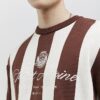 Brun oversized fotbollströja med ränder
